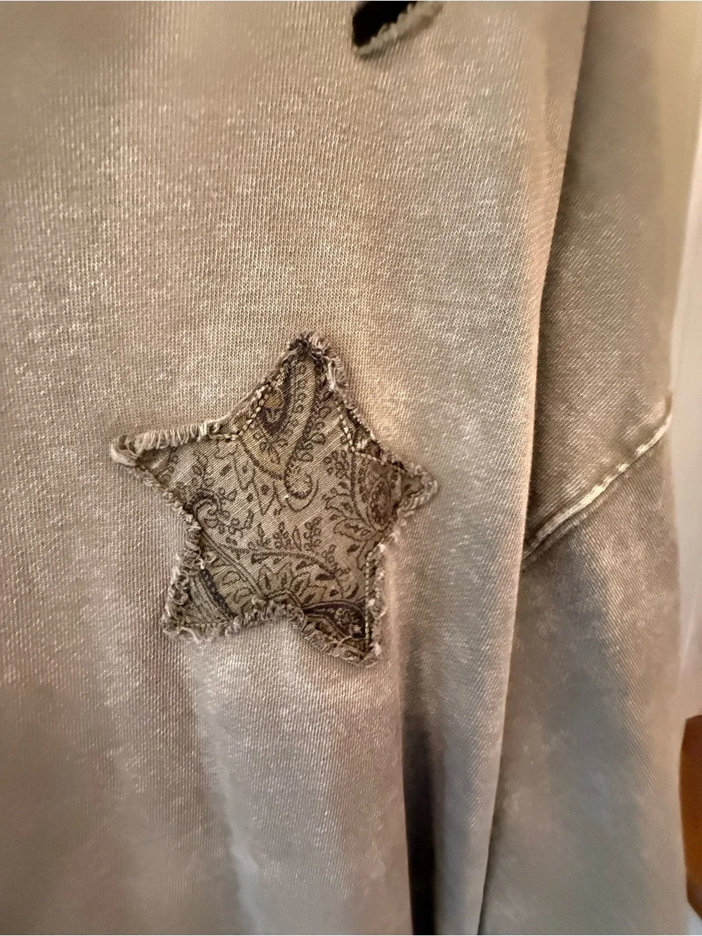 Relaxed Star Appliqué Women's oversized sweatshirt - army green - Picture 6 of 12